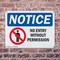 Signmission No Entry Without Permission OSHA Notice Sign, Plastic, 14in W x 10in L, 2PK OS-2PACK-NS-P-1014-L-16095 - alternate 5
